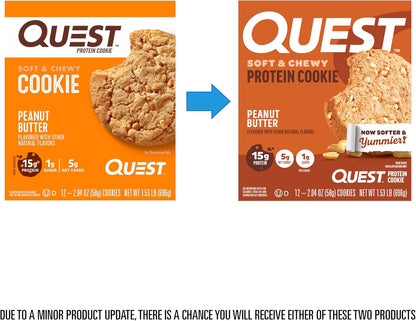Nutrition Peanut Butter Protein Cookie, 15G Protein, 1G Sugar, 5G Net Carbs, Keto Friendly, High Protein, Low Carb; 12 Count