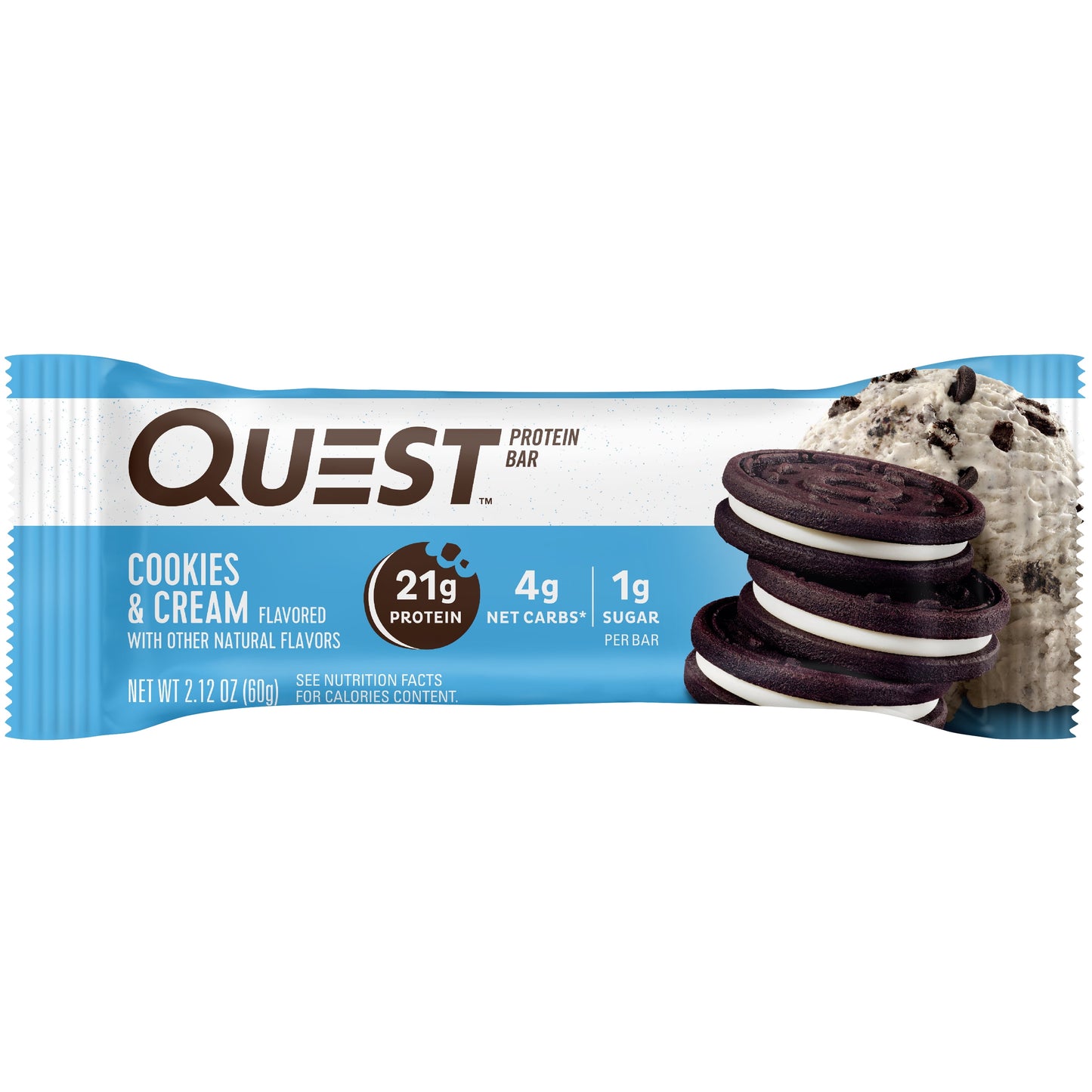 Quest Protein Bar, Cookies & Cream, 21G Protein, 12Ct