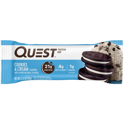 Quest Protein Bar, Cookies & Cream, 21G Protein, 12Ct
