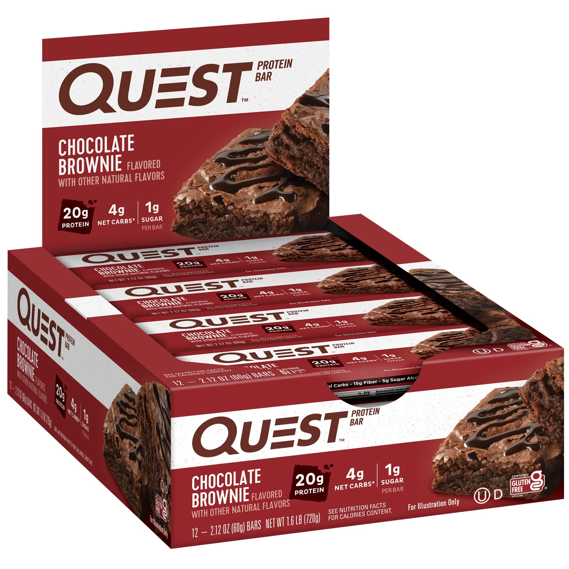 Quest Protein Bar, Chocolate Brownie, 20G Protein, 12 Count