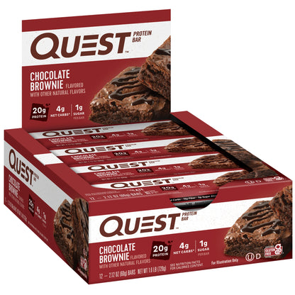 Quest Protein Bar, Chocolate Brownie, 20G Protein, 12 Count