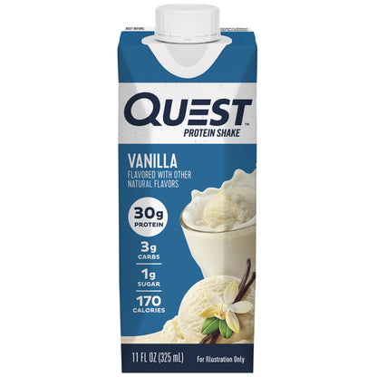 Protein Shake, 30G Protein, Low Carb, Vanilla, Gluten Free, 4 Count