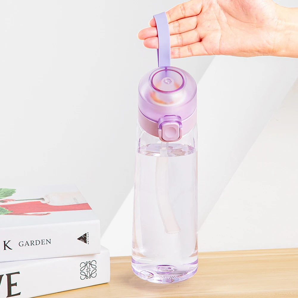 650ML Sports Water Bottle Scent Water Bottle with Flavour Pod Gym Sport Bottle Fruit Fragrance Water Bottle for Sport Travel