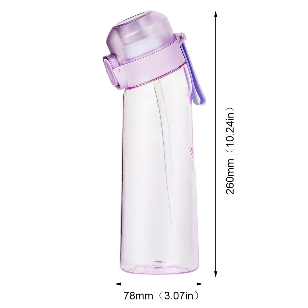 650ML Sports Water Bottle Scent Water Bottle with Flavour Pod Gym Sport Bottle Fruit Fragrance Water Bottle for Sport Travel