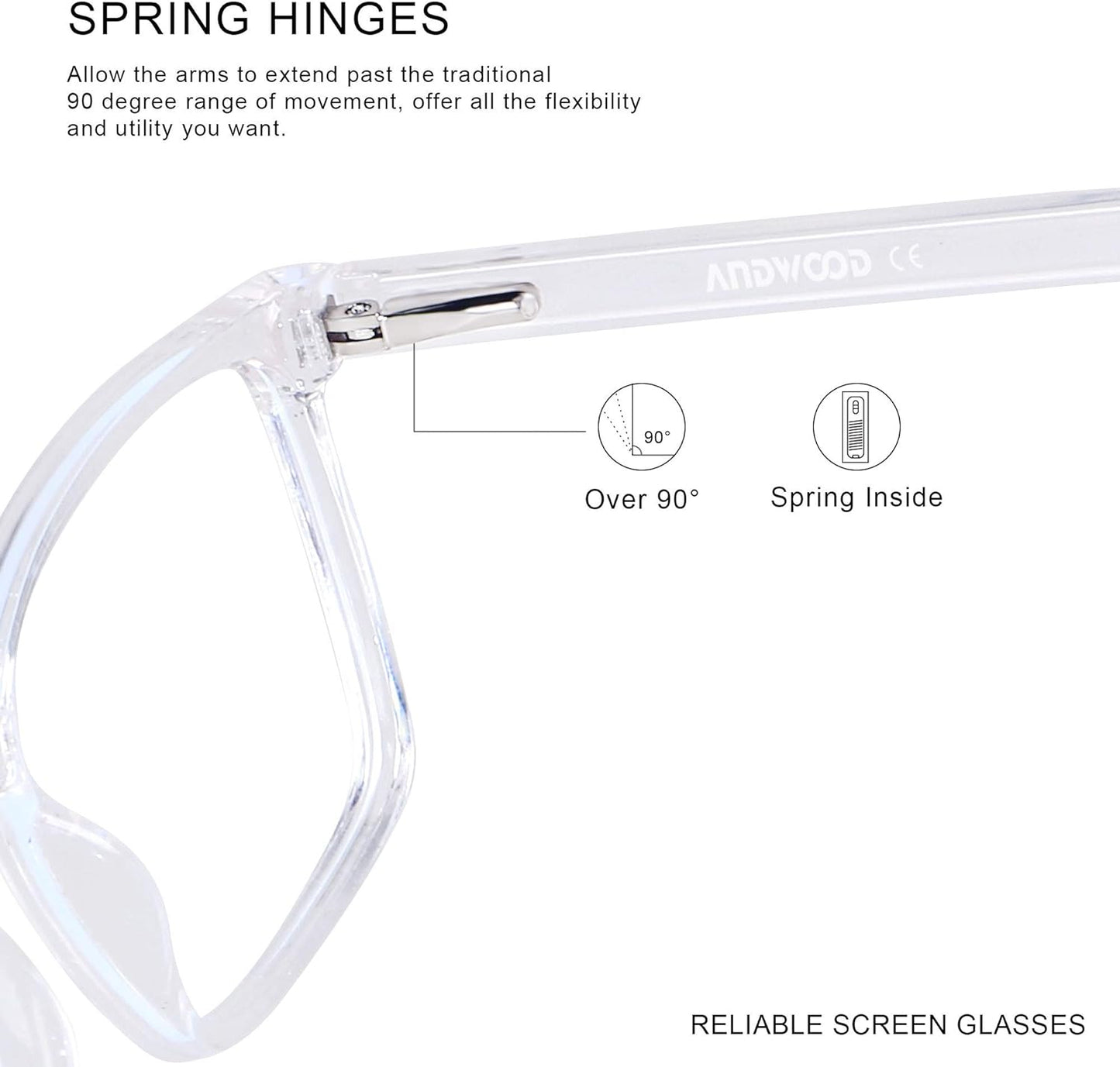 Blue Light Blocking Glasses Men Women Computer Filter Large Frame Bluelight Blocker anti Blue Ray Lightweight AR002