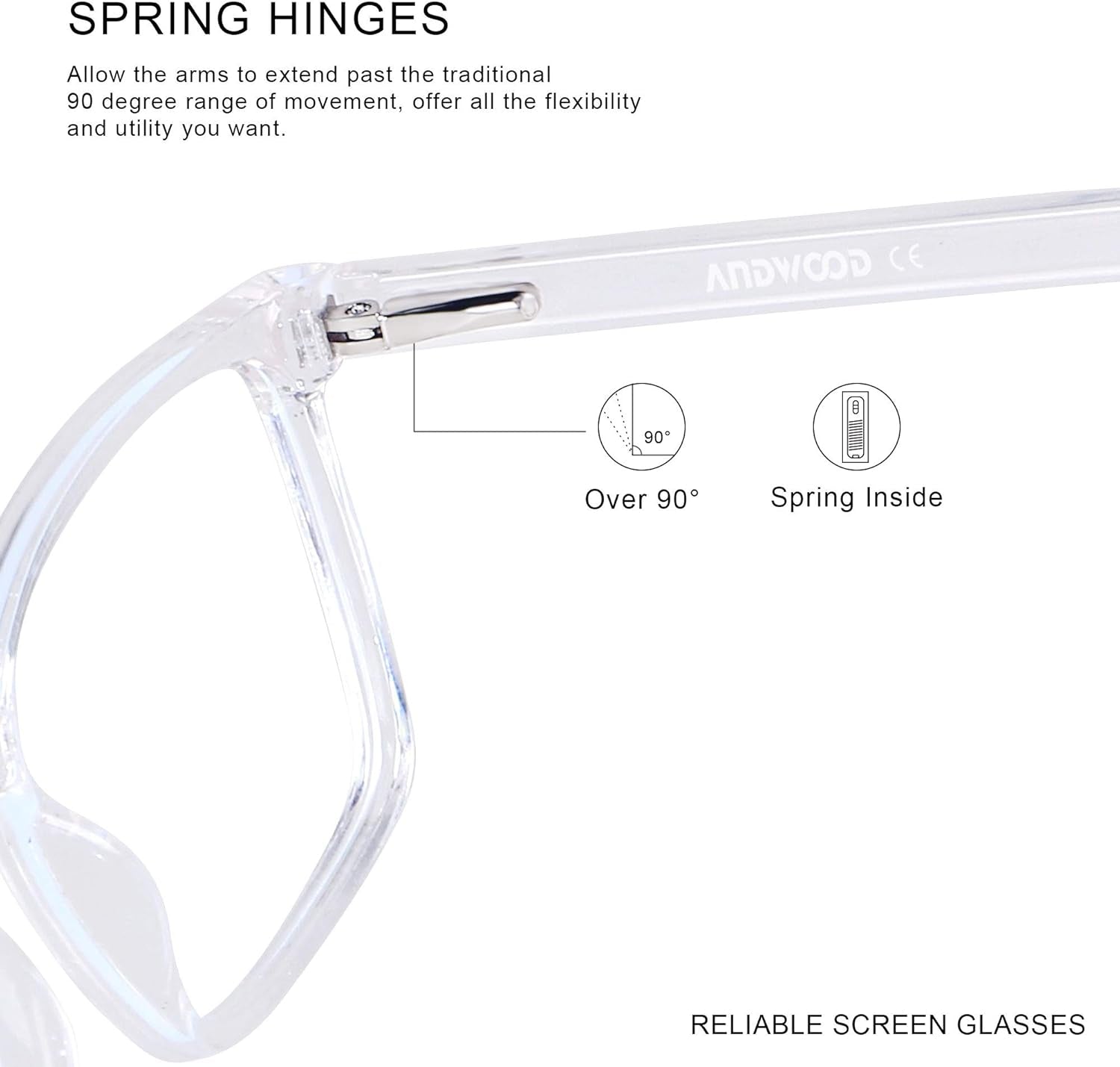 Blue Light Blocking Glasses Men Women Computer Filter Large Frame Bluelight Blocker anti Blue Ray Lightweight AR002