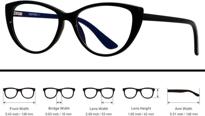 Blue Light Blocking Glasses Women Bluelight Blocker Computer Cateye Clear Cat Eye Eyeglasses Frame AR003