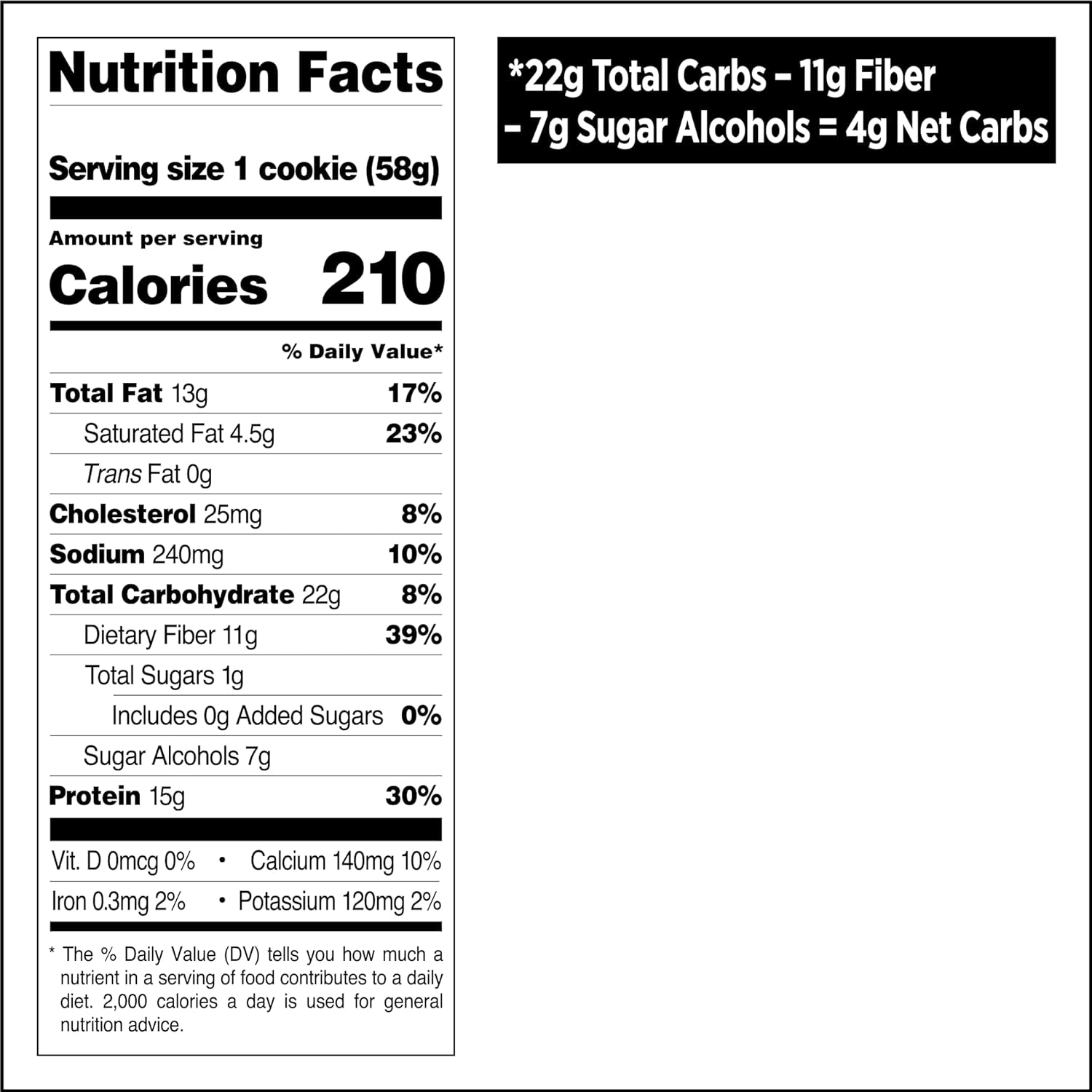 Nutrition Peanut Butter Chocolate Chip High Protein Cookie, Keto Friendly, Low Carb, 24.5 Oz, 12 Count (Pack of 1)