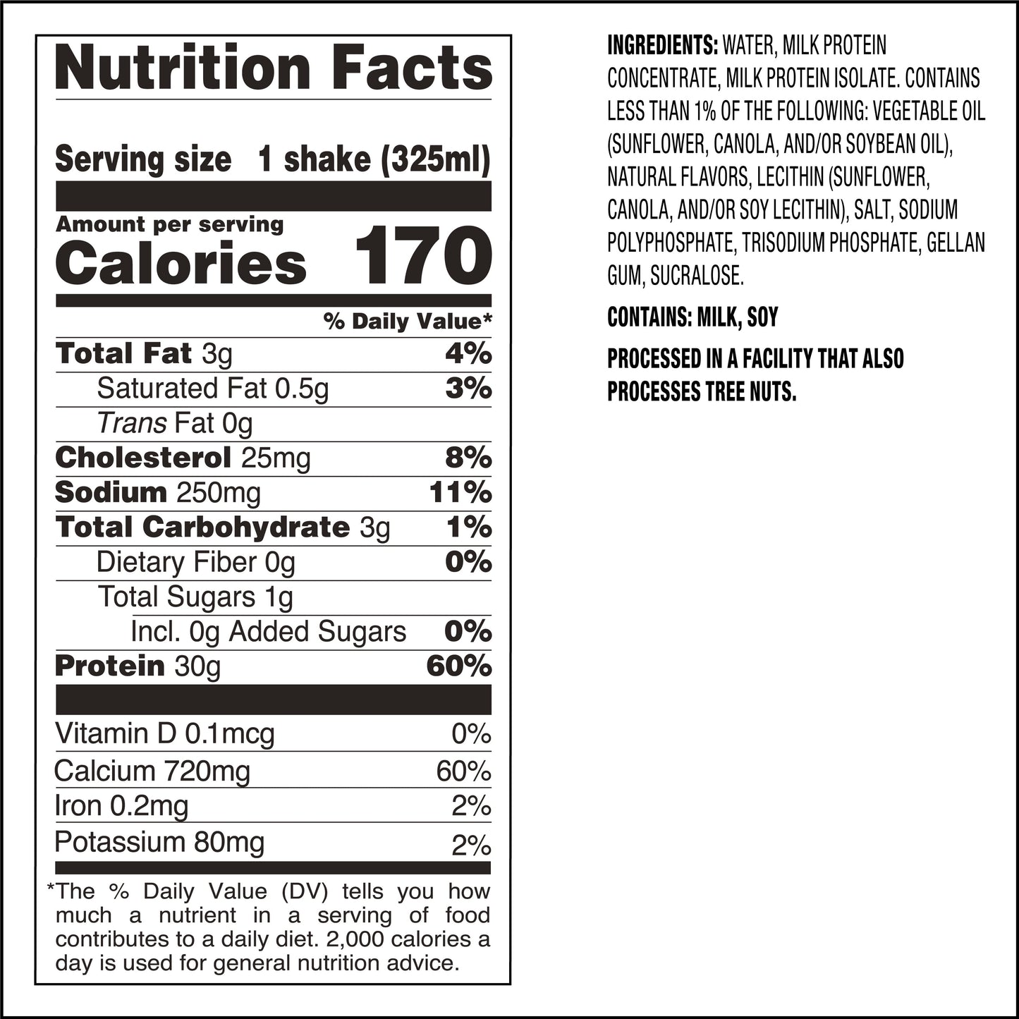 Protein Shake, 30G Protein, Low Carb, Vanilla, Gluten Free, 4 Count