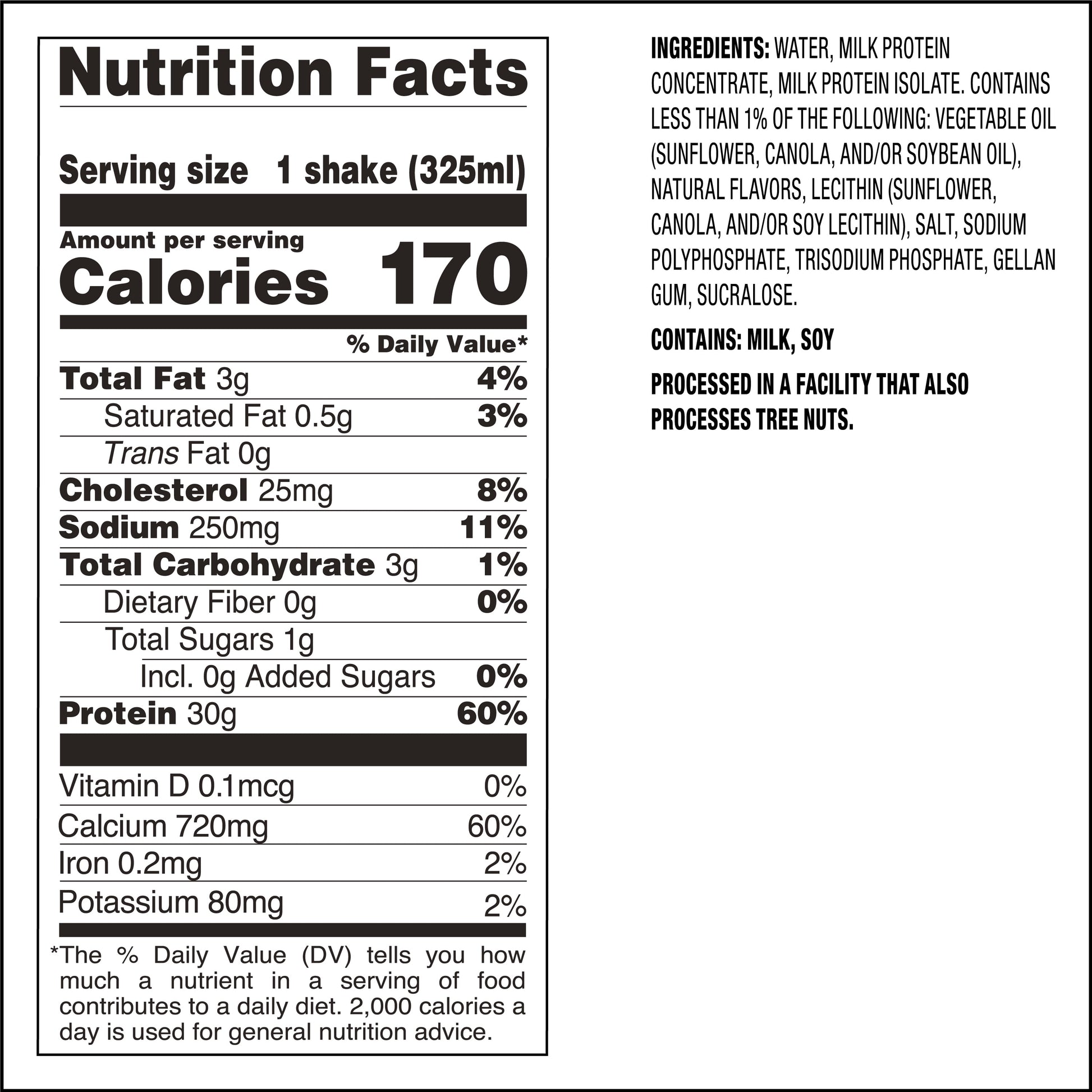Protein Shake, 30G Protein, Low Carb, Vanilla, Gluten Free, 4 Count