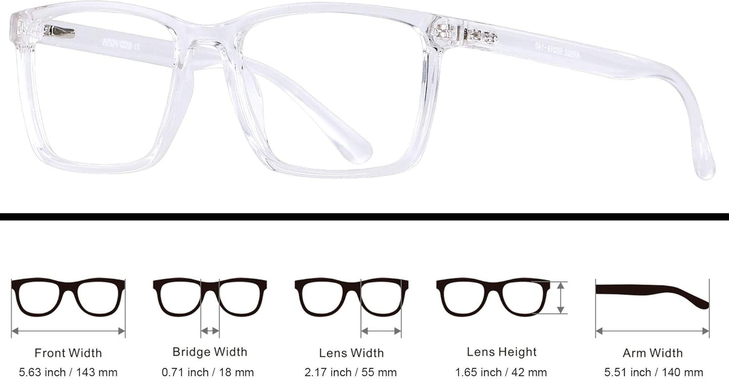 Blue Light Blocking Glasses Men Women Computer Filter Large Frame Bluelight Blocker anti Blue Ray Lightweight AR002
