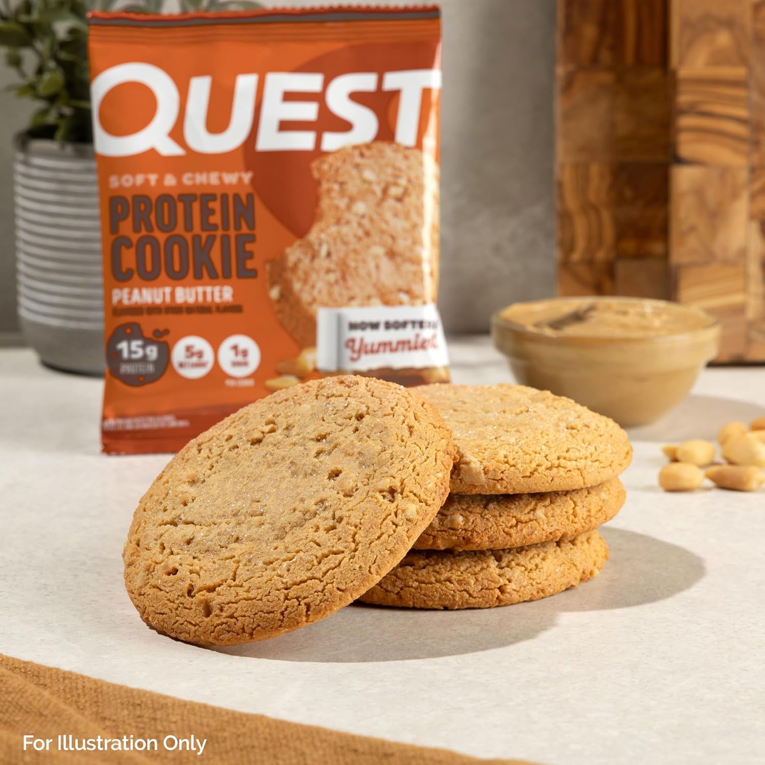Nutrition Peanut Butter Protein Cookie, 15G Protein, 1G Sugar, 5G Net Carbs, Keto Friendly, High Protein, Low Carb; 12 Count