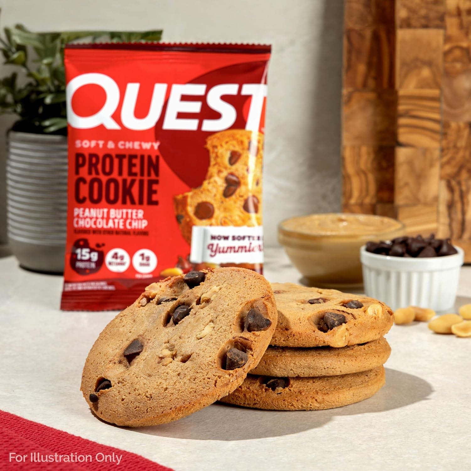 Nutrition Peanut Butter Chocolate Chip High Protein Cookie, Keto Friendly, Low Carb, 24.5 Oz, 12 Count (Pack of 1)