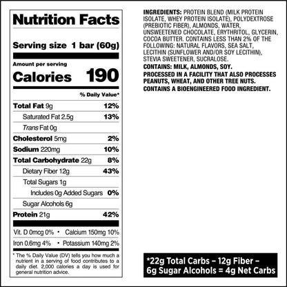 Quest Protein Bar, Chocolate Chip Cookie Dough, 21G Protein, Gluten Free, 12 Count
