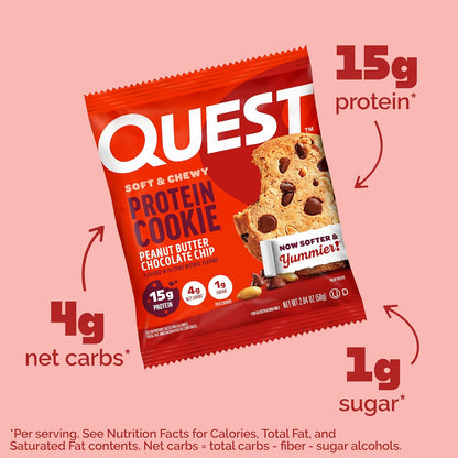Nutrition Peanut Butter Chocolate Chip High Protein Cookie, Keto Friendly, Low Carb, 24.5 Oz, 12 Count (Pack of 1)