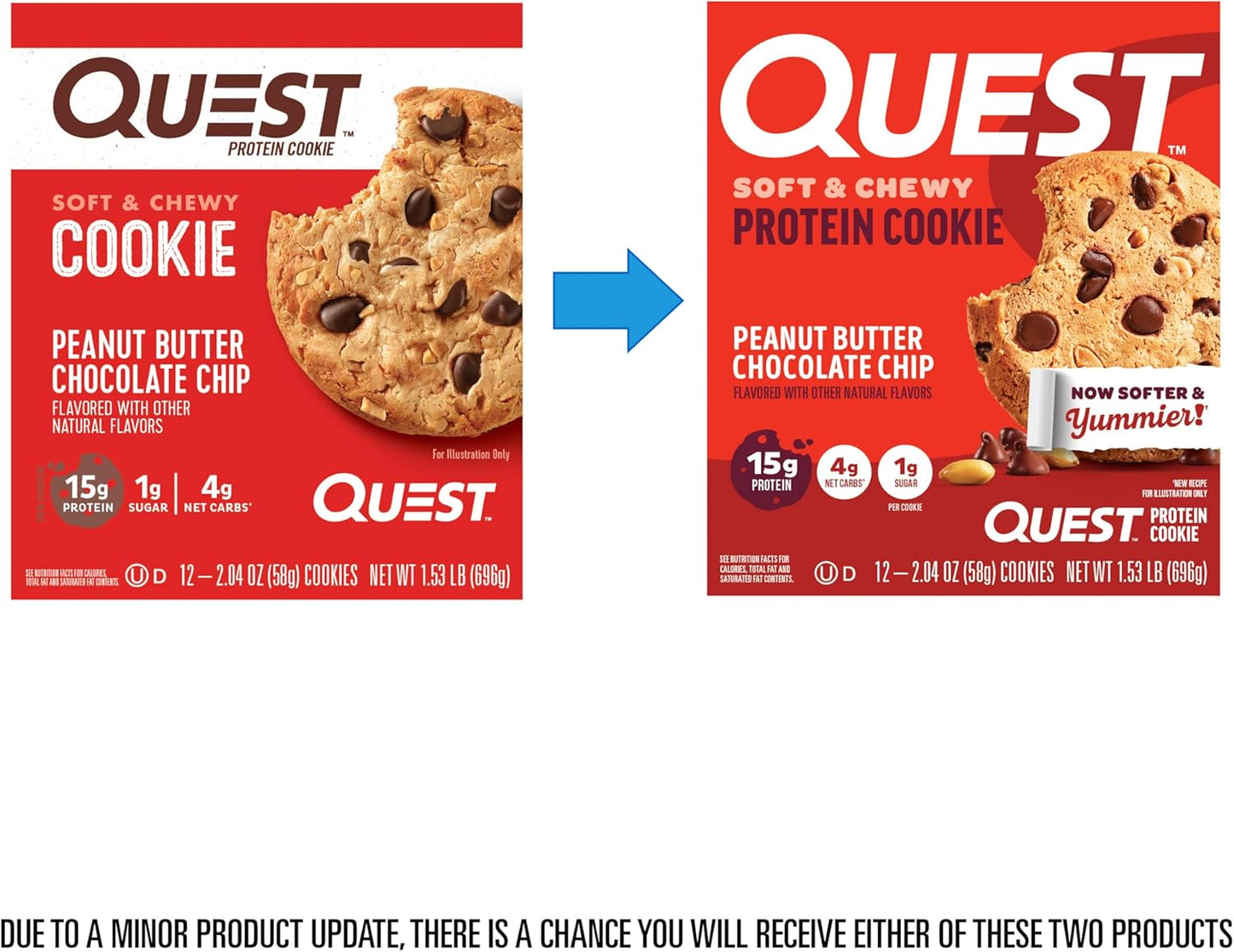Nutrition Peanut Butter Chocolate Chip High Protein Cookie, Keto Friendly, Low Carb, 24.5 Oz, 12 Count (Pack of 1)