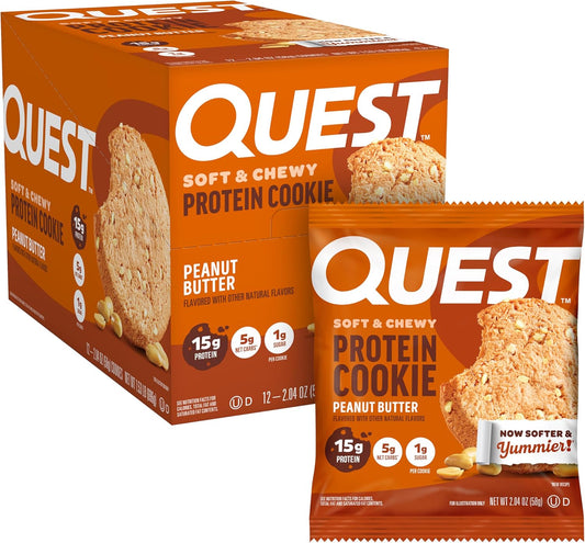 Nutrition Peanut Butter Protein Cookie, 15G Protein, 1G Sugar, 5G Net Carbs, Keto Friendly, High Protein, Low Carb; 12 Count