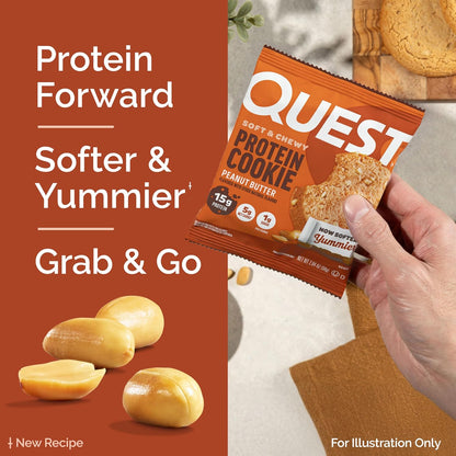Nutrition Peanut Butter Protein Cookie, 15G Protein, 1G Sugar, 5G Net Carbs, Keto Friendly, High Protein, Low Carb; 12 Count