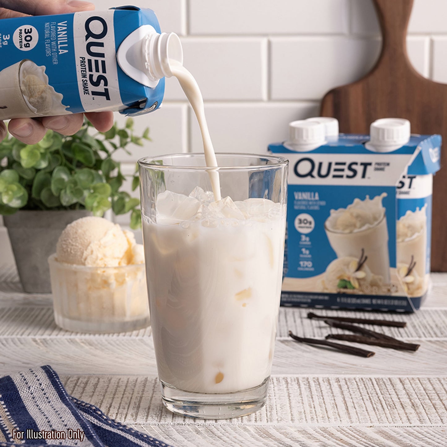 Protein Shake, 30G Protein, Low Carb, Vanilla, Gluten Free, 4 Count